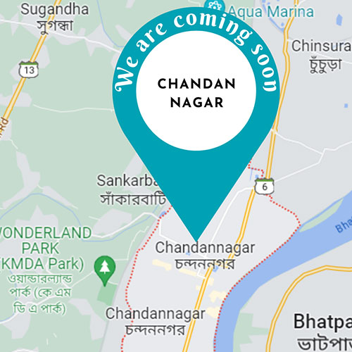 A map showing the location of Chandan Nagar.