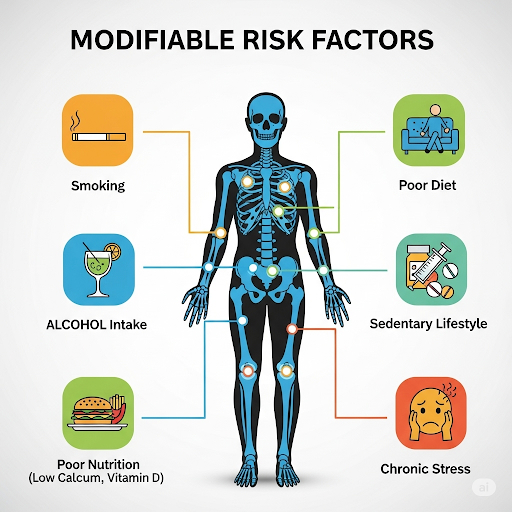 Modifiable risk factors for osteoporosis