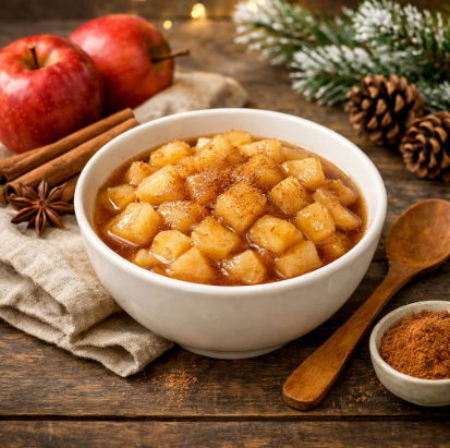 Warm Apple Cinnamon Stew (CKD-Friendly winter Dessert) 